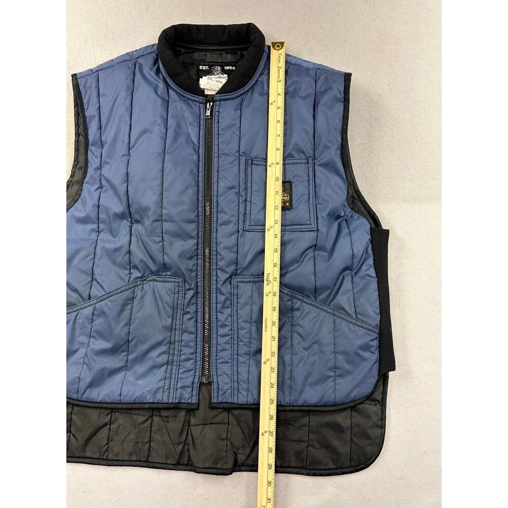 RefrigiWear Vest Men 2XL Blue Quilted Insulated Workwear 0599R
